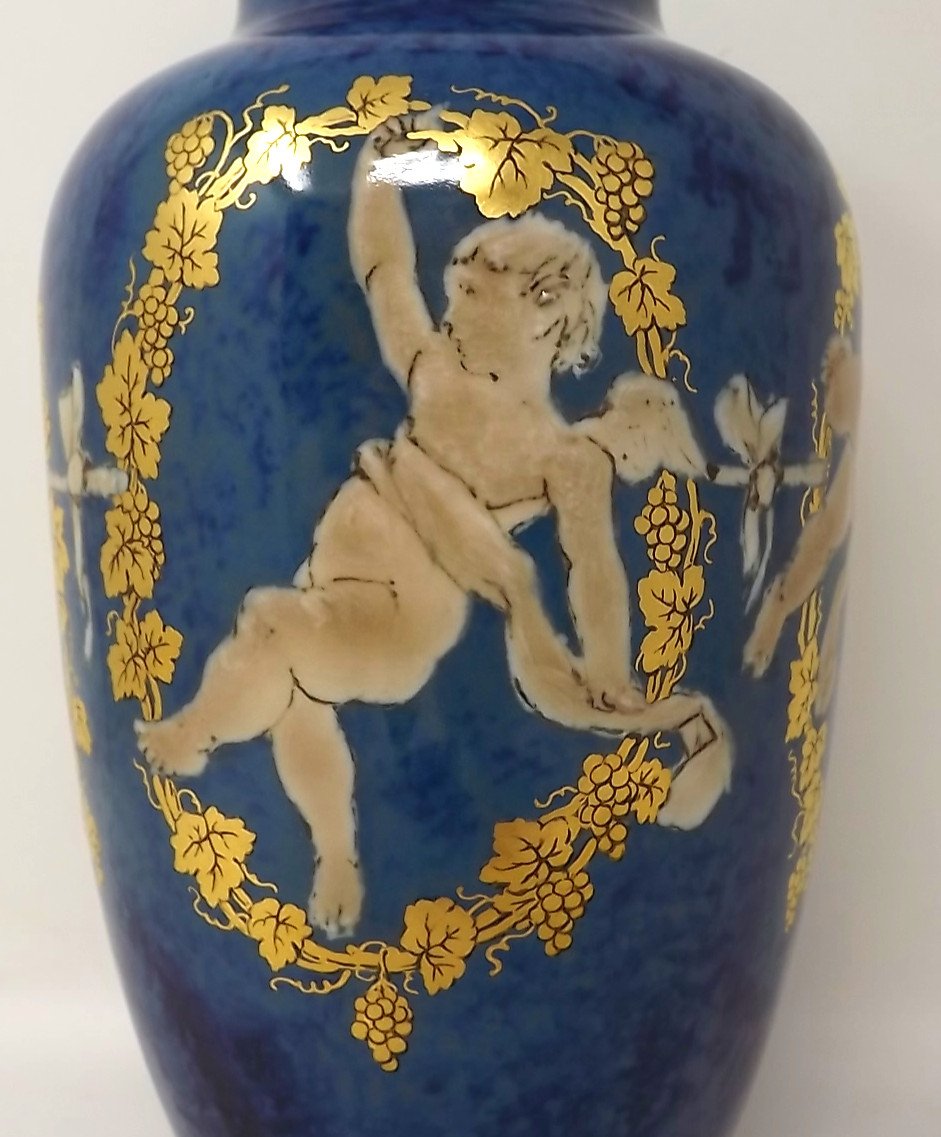 Sèvres Porcelain Vase 1881 Pate Sur Pate Round Angels-photo-3