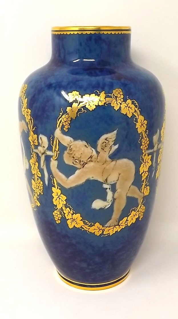 Vase Porcelaine De Sèvres 1881 Pate Sur Pate Ronde d'Anges