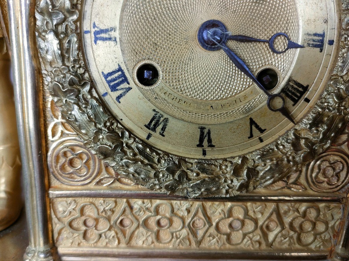 Empire Gilt Bronze Clock Of Love-photo-1