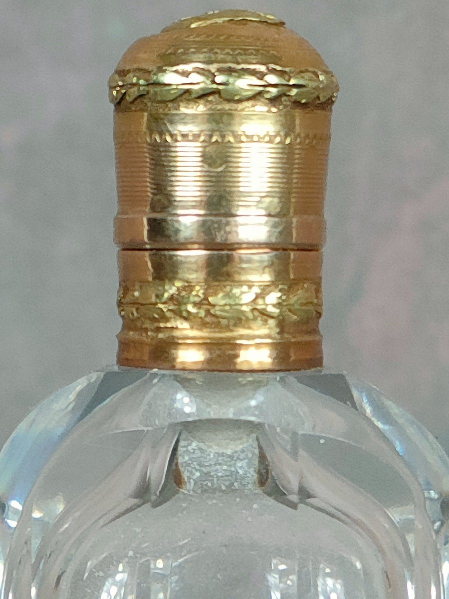 Salt Bottle XVIIIth 18th Gold And Crystal-photo-3