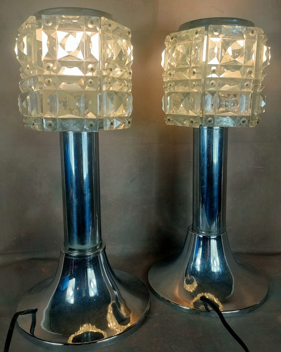 Pair Of Chrome Lamps 70