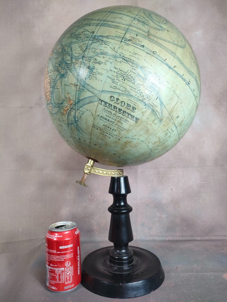 Terrestrial Globe 19th Forest 30cm In Diameter-photo-4