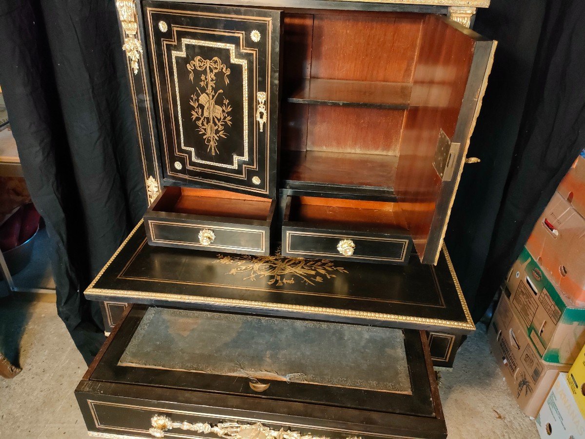 Gilt Bronze Desk Napoleon III Period Bonheur Du Jour-photo-2