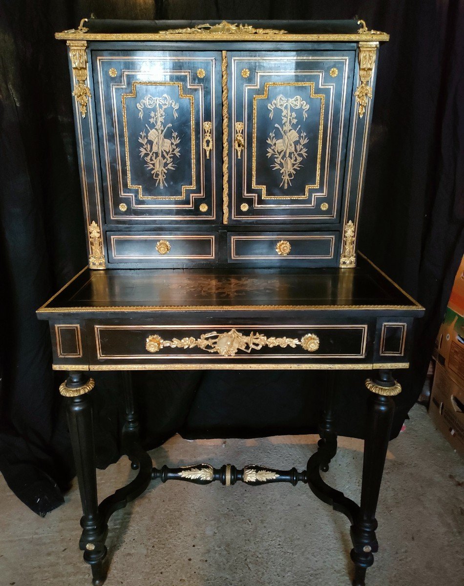 Gilt Bronze Desk Napoleon III Period Bonheur Du Jour