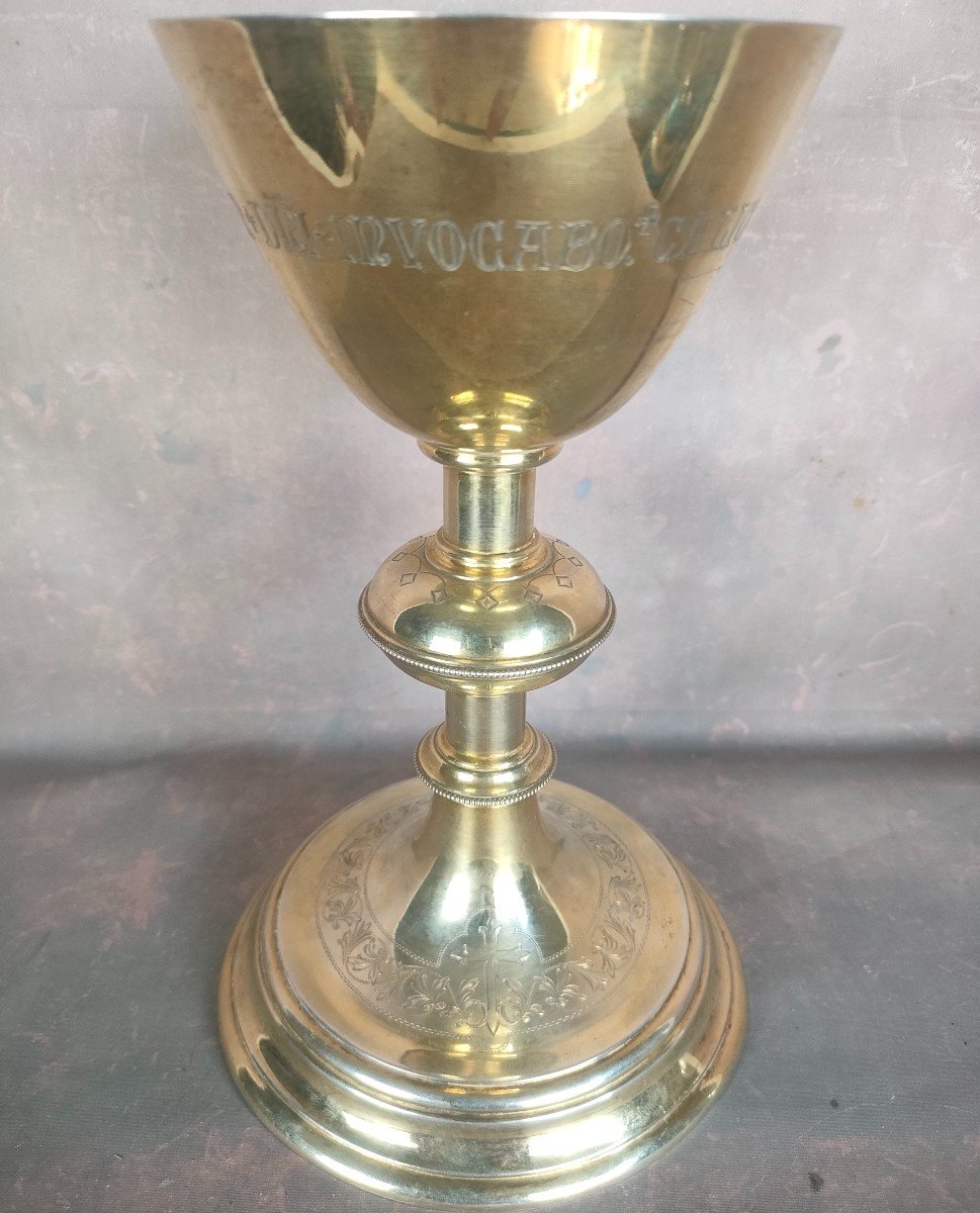 Chalice Sterling Silver Vermeil German Neo-gothic 