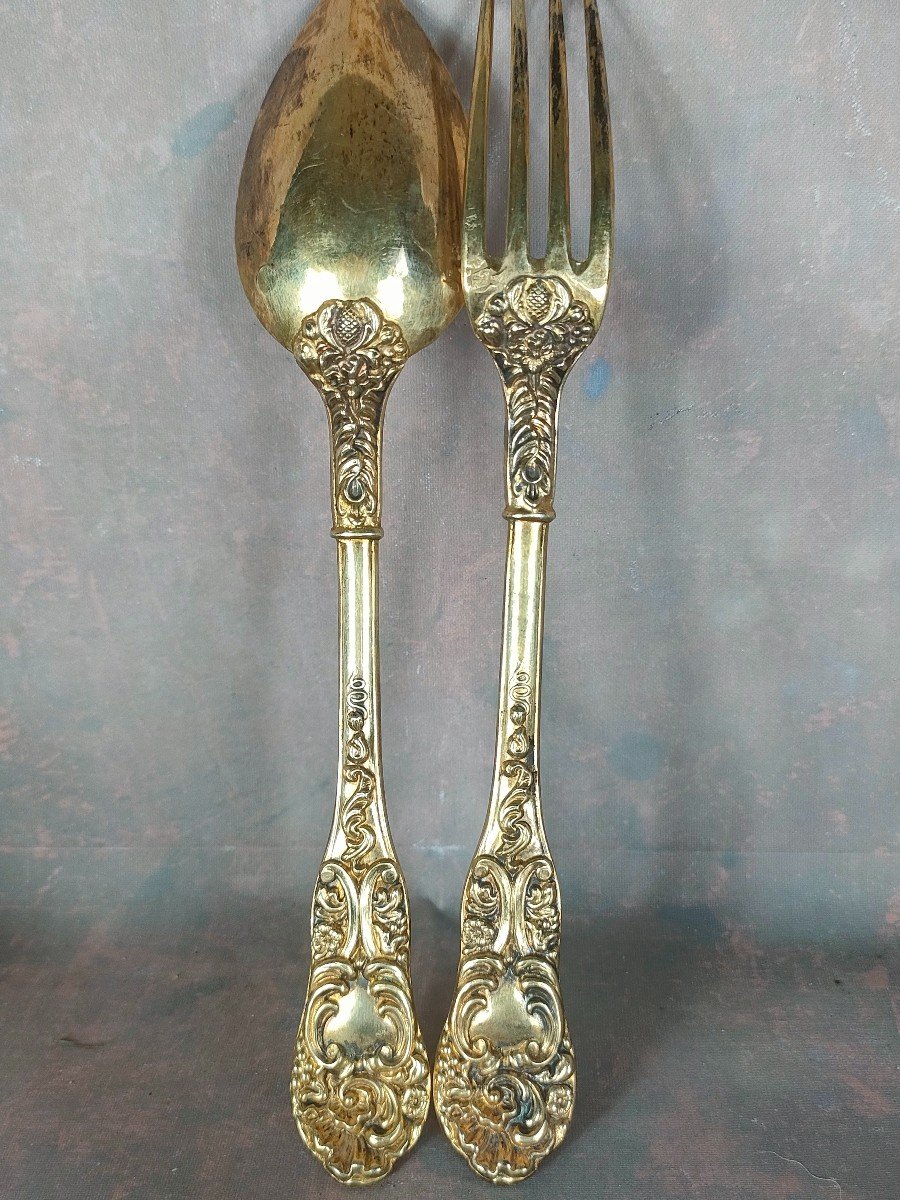 Cutlery Sterling Silver Old Man Vermeil Goldsmith Jozan 1838-photo-4