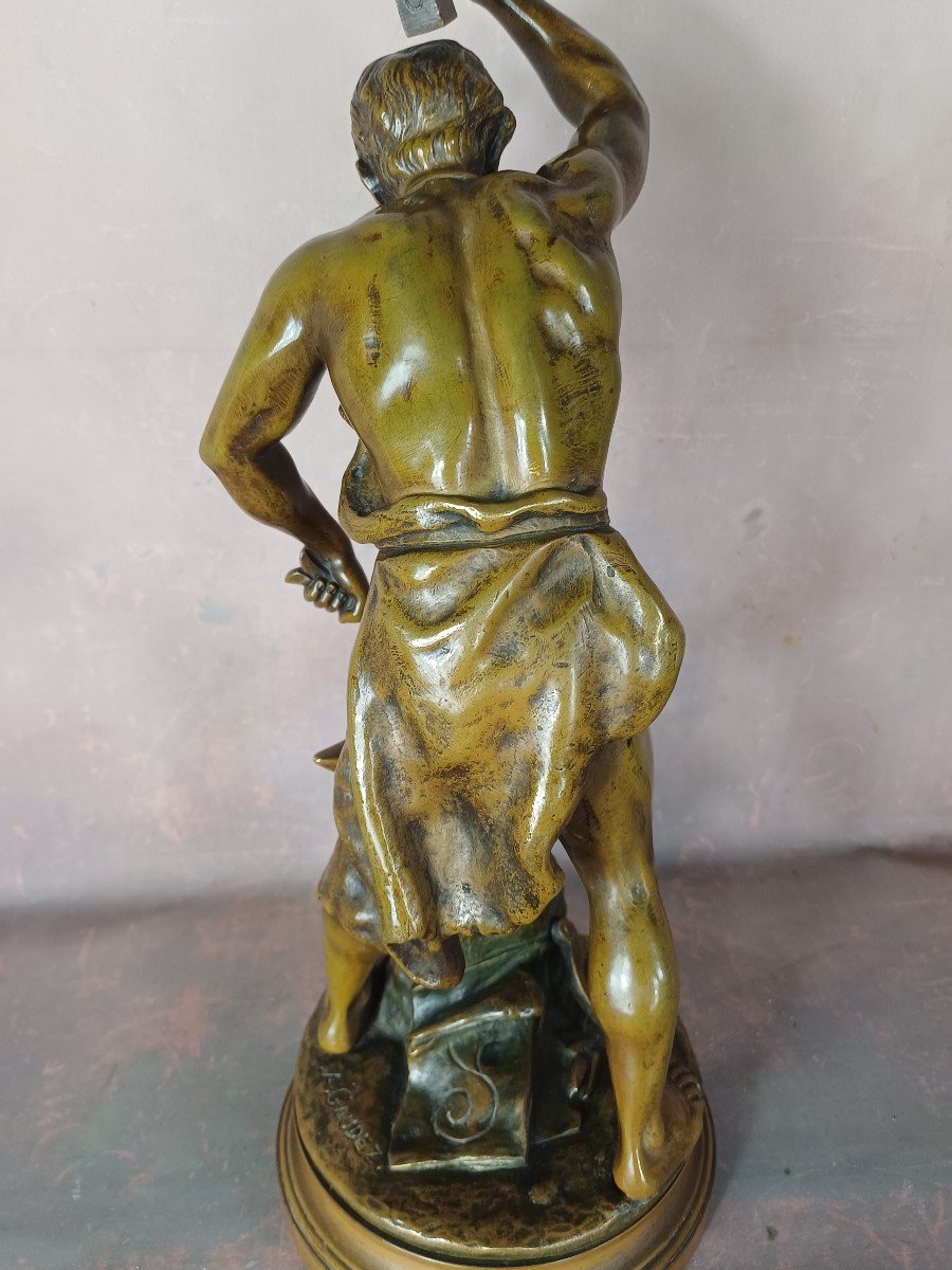 Bronze d'Adrien Gaudez (1845-1902) Le Forgeron-photo-2