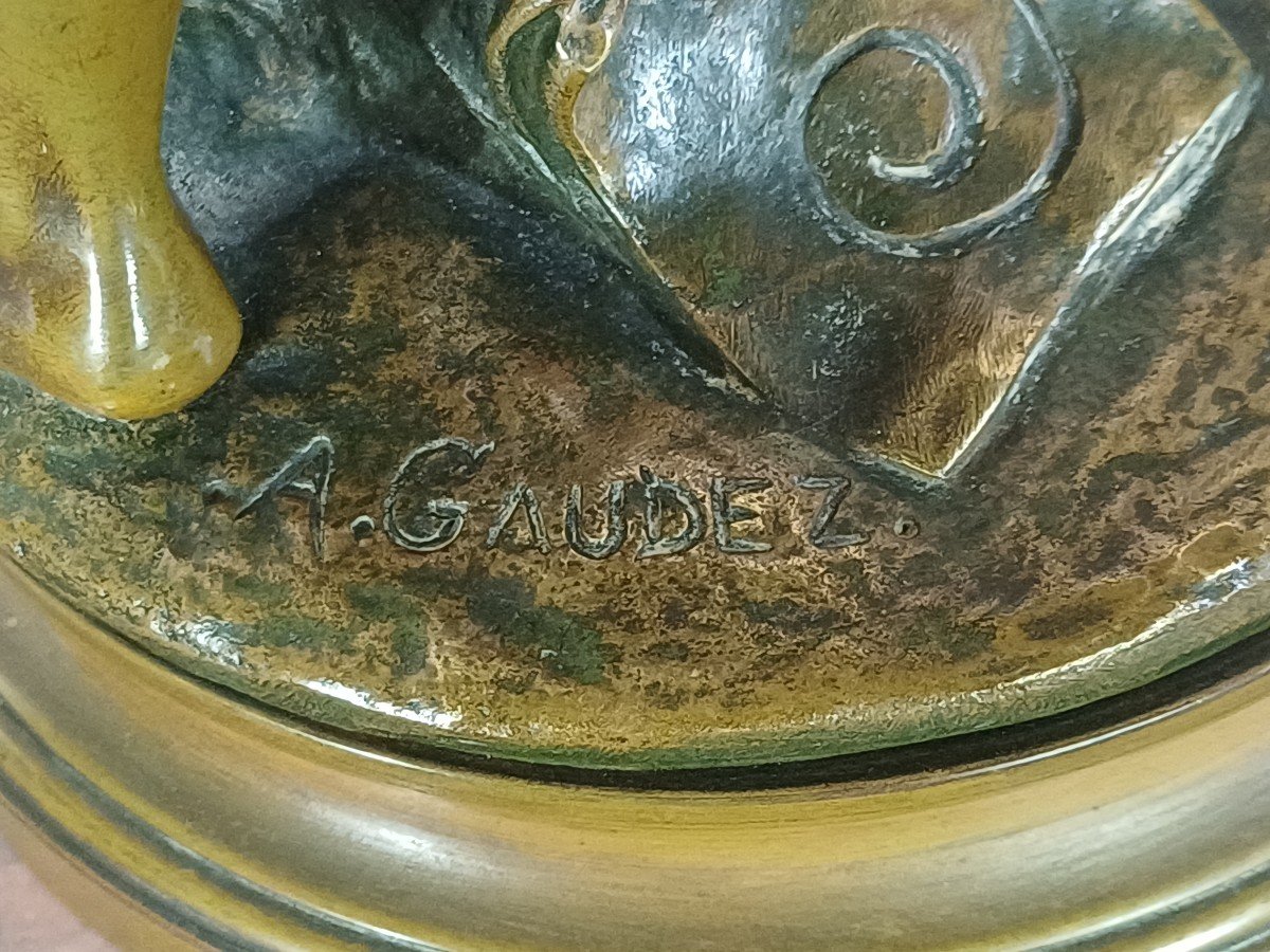 Bronze d'Adrien Gaudez (1845-1902) Le Forgeron-photo-3