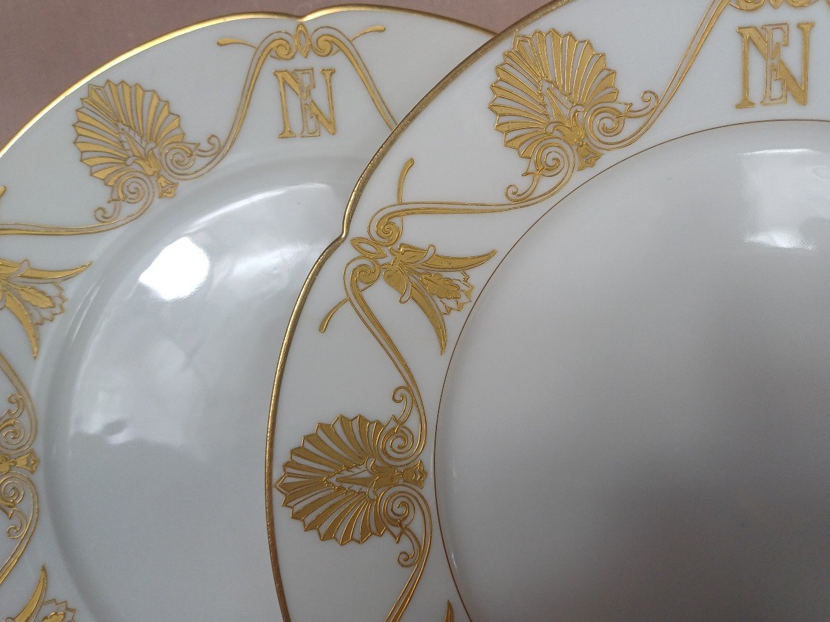 Service de 6 Assiettes Porcelaine de Paris Paul Blot Paris et Jean Pouyat Limoges-photo-4