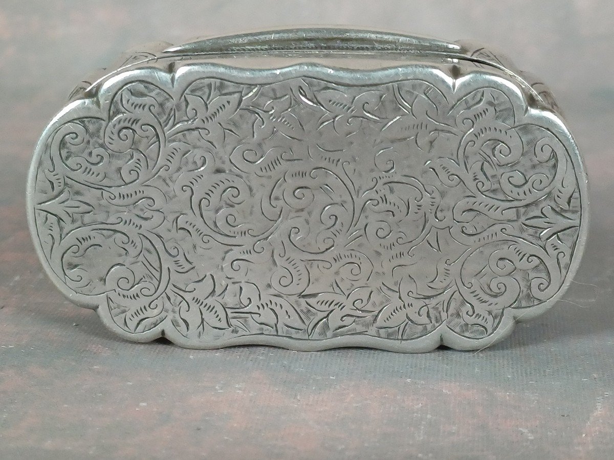 Victorian Sterling Silver Snuff Box Manus Haec Inimica Tyrannis Signed Hamilton Calcutta India -photo-2