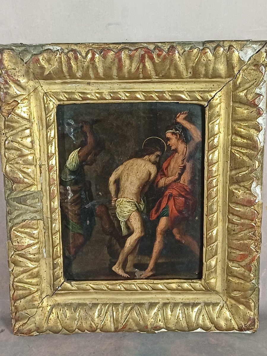 Peinture Sur Cuivre 18&egrave;me XVIII&egrave;me Flagellation du Christ d&#039;apr&egrave;s Jacob Andries Beschey-photo-3