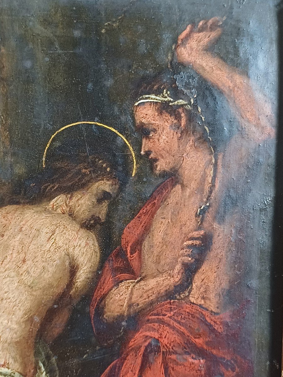 Peinture Sur Cuivre 18&egrave;me XVIII&egrave;me Flagellation du Christ d&#039;apr&egrave;s Jacob Andries Beschey-photo-1