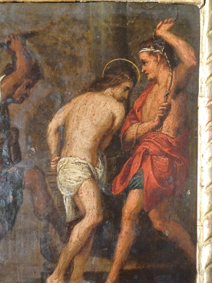 Peinture Sur Cuivre 18&egrave;me XVIII&egrave;me Flagellation du Christ d&#039;apr&egrave;s Jacob Andries Beschey-photo-3