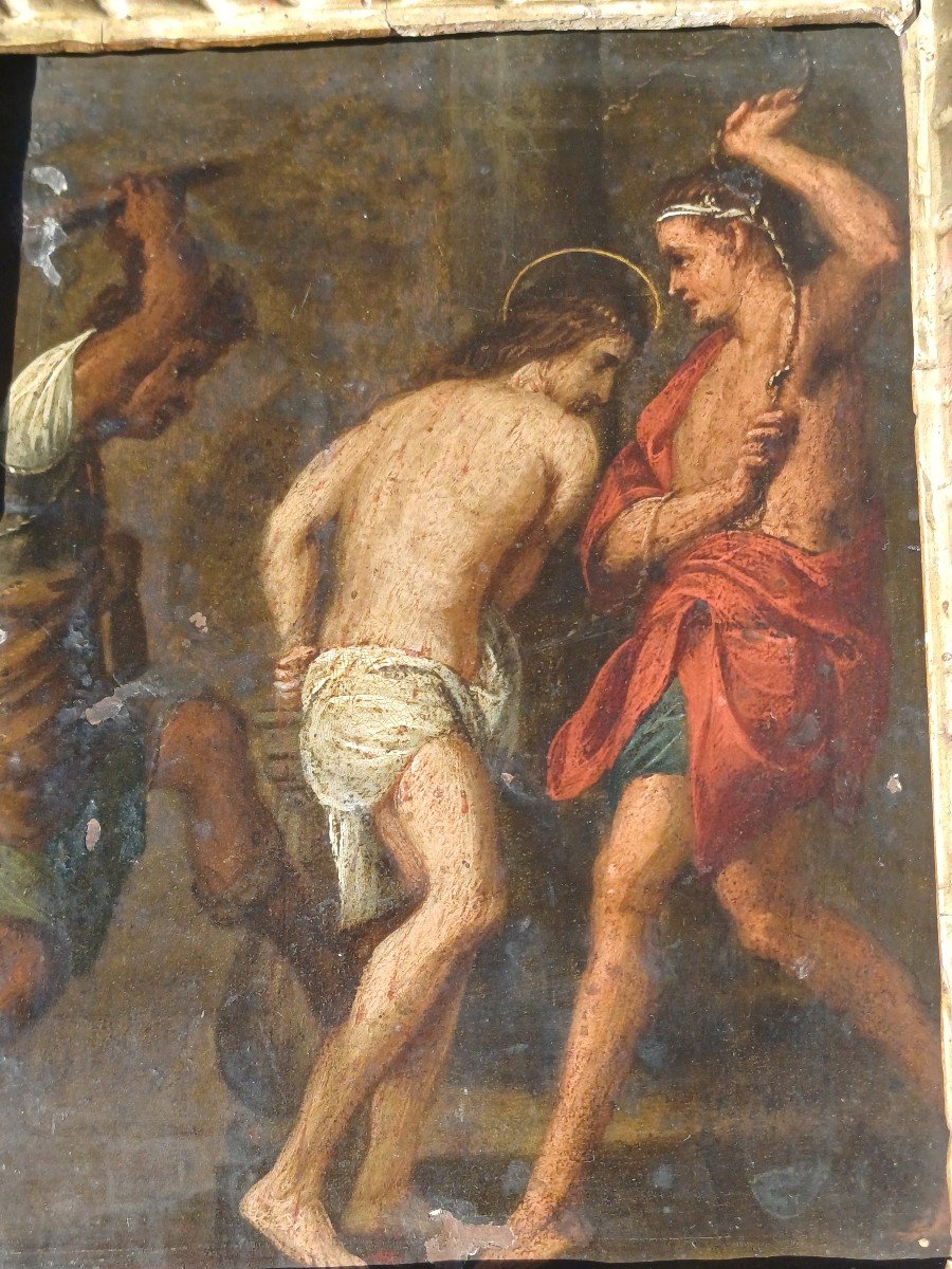 Peinture Sur Cuivre 18&egrave;me XVIII&egrave;me Flagellation du Christ d&#039;apr&egrave;s Jacob Andries Beschey-photo-4