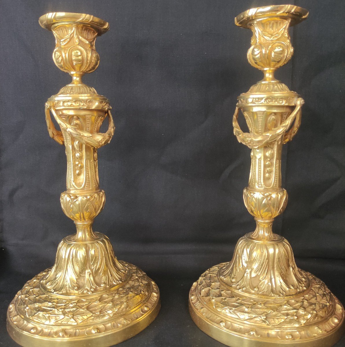 Pair Of Louis Philippe Period Gilt Bronze Candlesticks