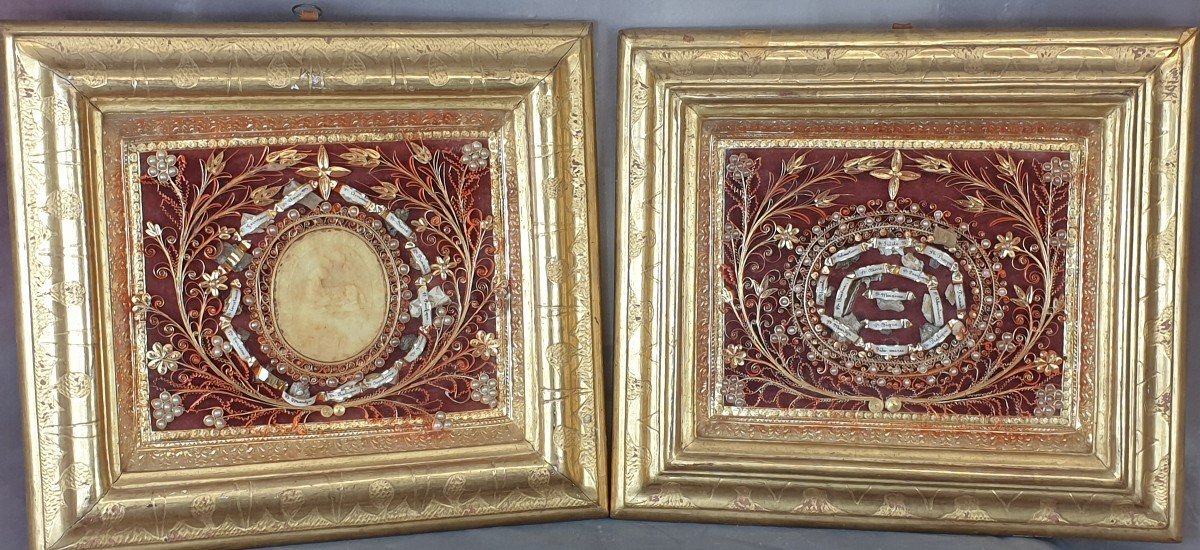 Pair Of Reliquaries With Agnus Dei