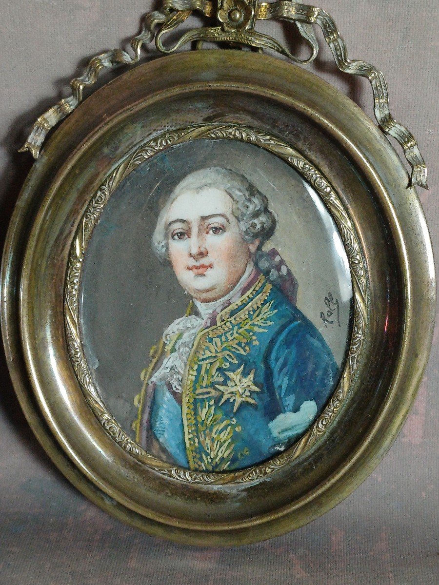 Suite Of 3 Miniatures Louis XVI Marie Antoinette And The Dauphin Louis XVII-photo-4