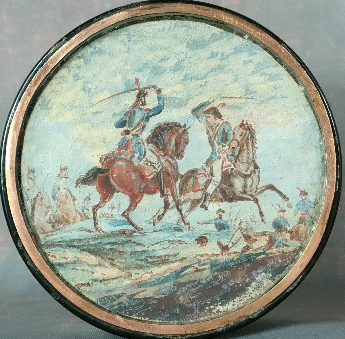 Snuff Box Empire Period Napoleonic Revolution Horse Fight