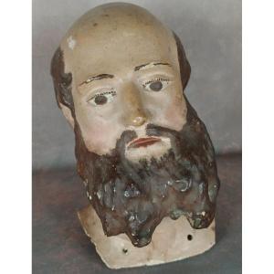 Terracotta Santon Head Neapolitan Nativity Scene 19th 19th Century 