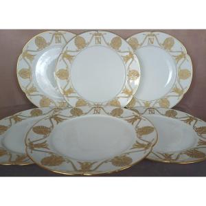 Service Of 6 Paris Porcelain Plates Paul Blot Paris Et Jean Pouyat Limoges