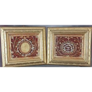 Pair Of Reliquaries With Agnus Dei