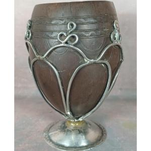 Sterling Silver Chocolate Cup "coco Chocolatero" Jicaras Coconut Shell Cup