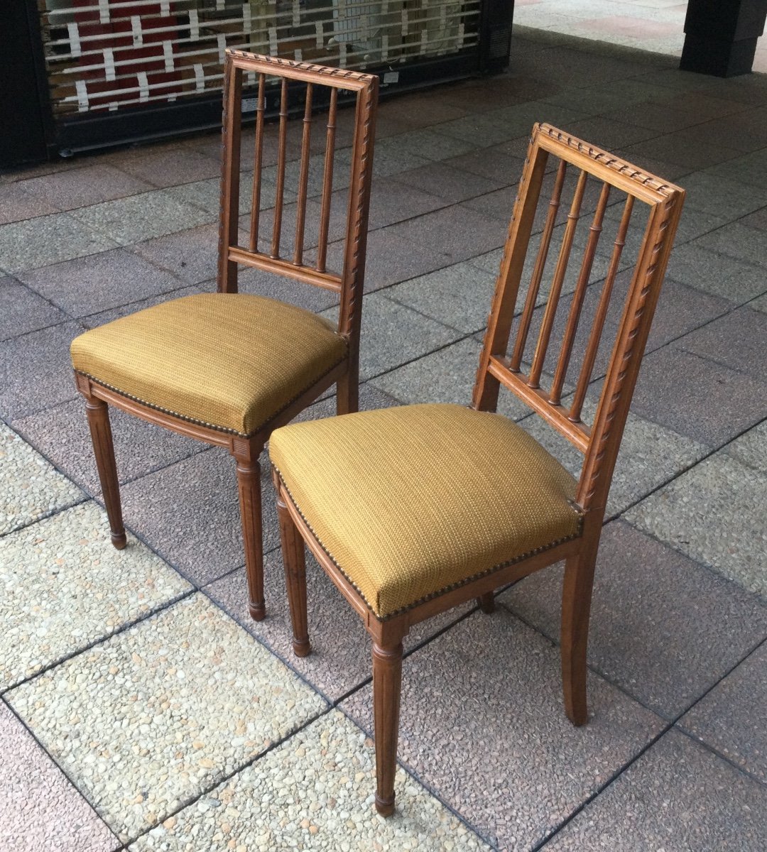 Pair Of Louis XVI Walnut Chairs-photo-3
