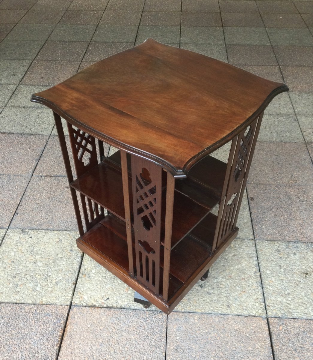 A Mahogany Revolving Bookcase.-photo-1