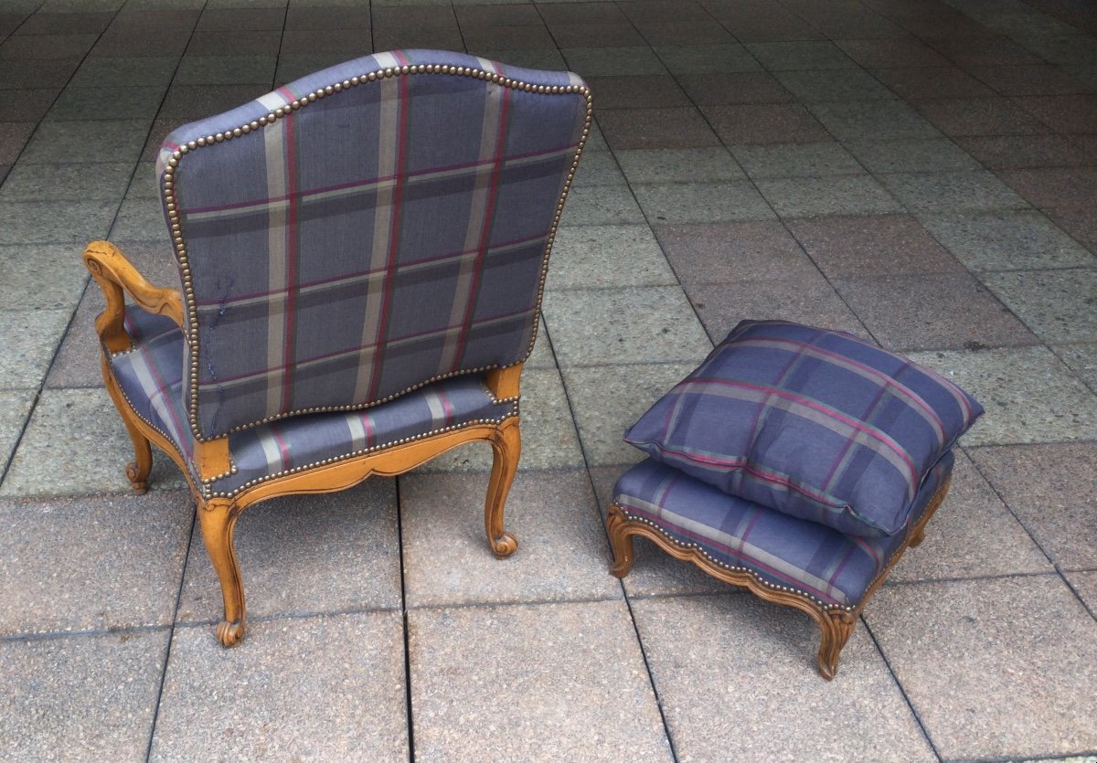 Fauteuil Confortable  et repose- Pieds de style  Régence-louis XV-photo-3