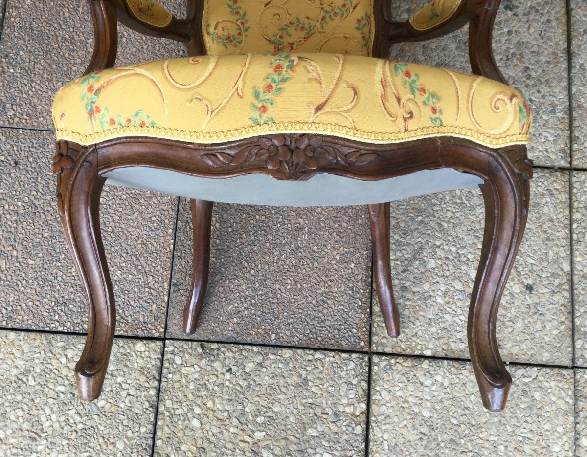 Pair Of Louis XV Armchairs From The 18th Century-photo-4