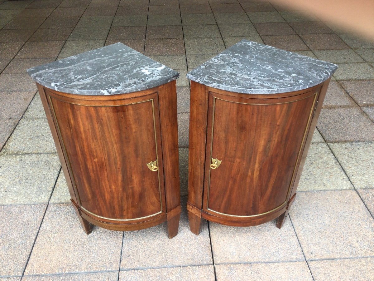 A Pair Of Mahogany Corner Cabinets