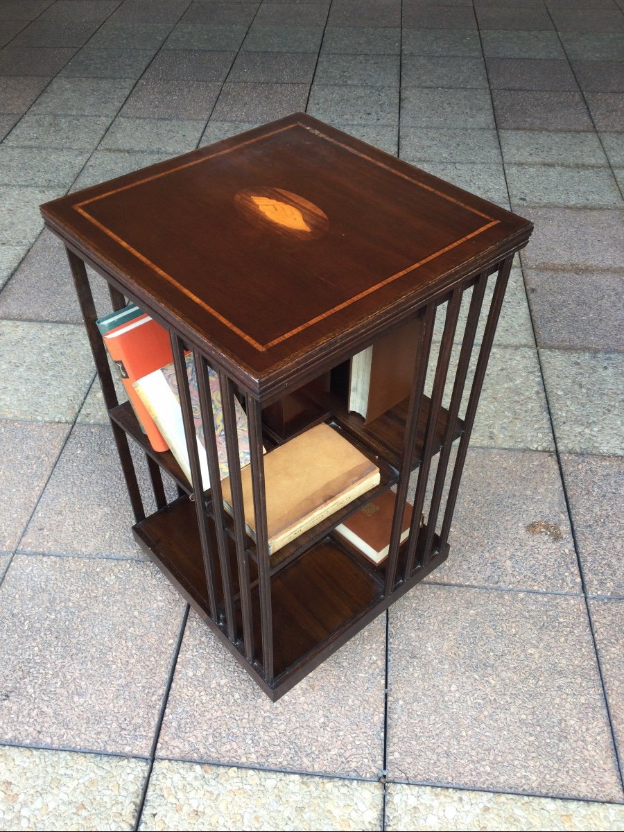 A Two-tier Mahogany Revolving Bookcase-photo-2