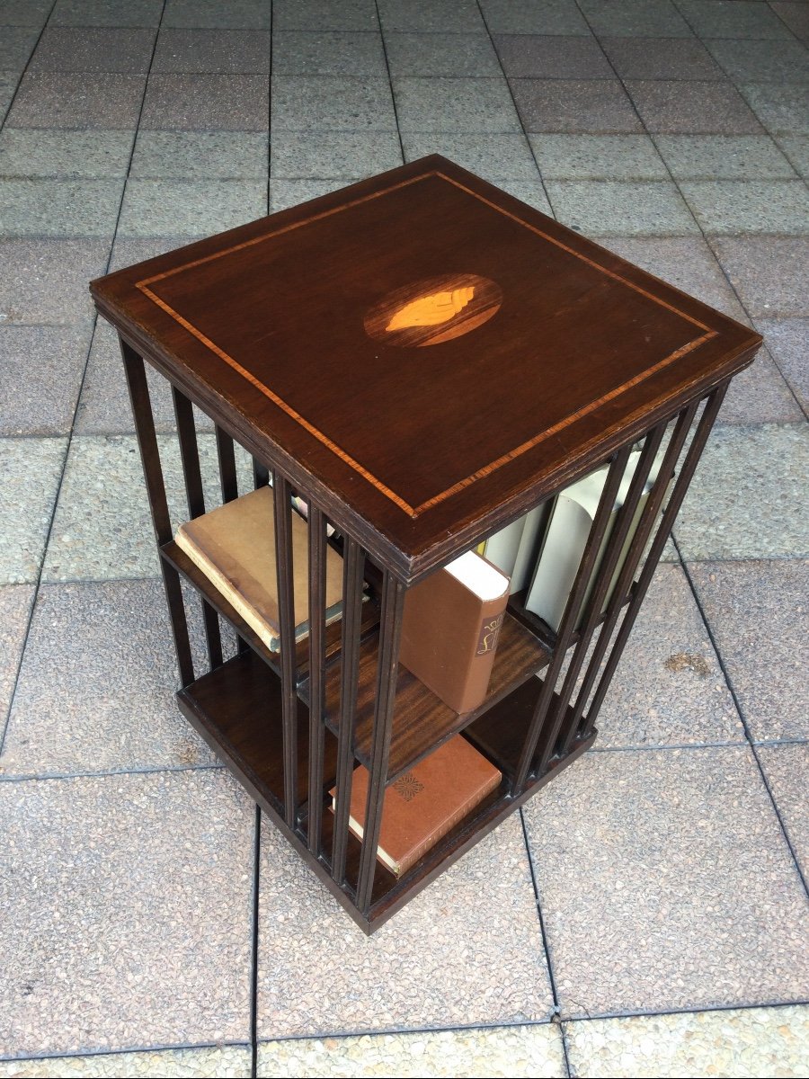 A Two-tier Mahogany Revolving Bookcase-photo-4