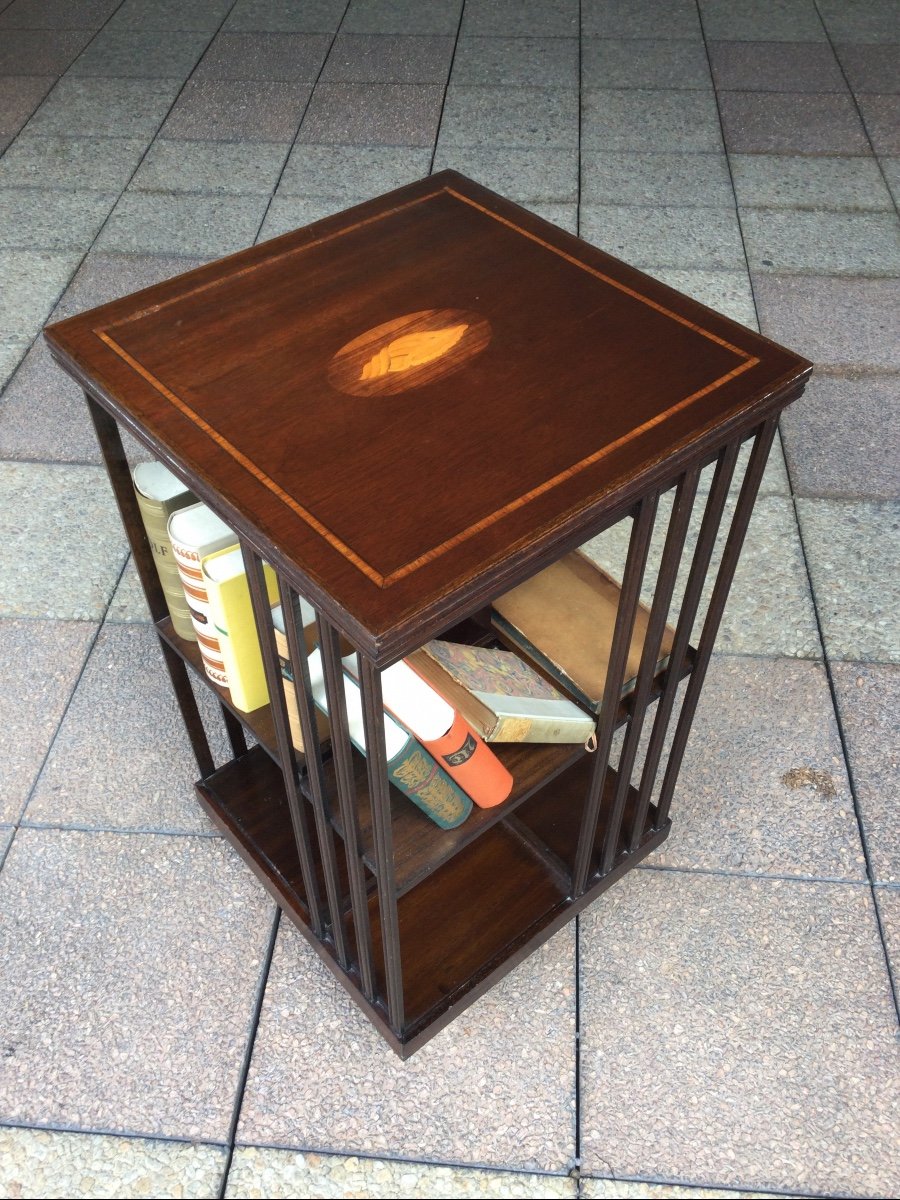 A Two-tier Mahogany Revolving Bookcase-photo-2