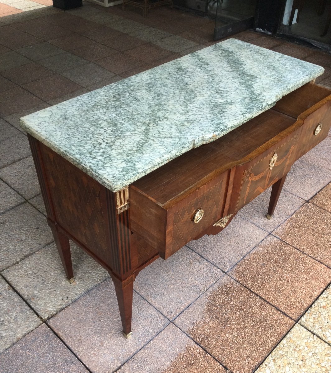 Une Commode Louis XVI En Marqueterie'' Aux Attributs De Musique''-photo-3