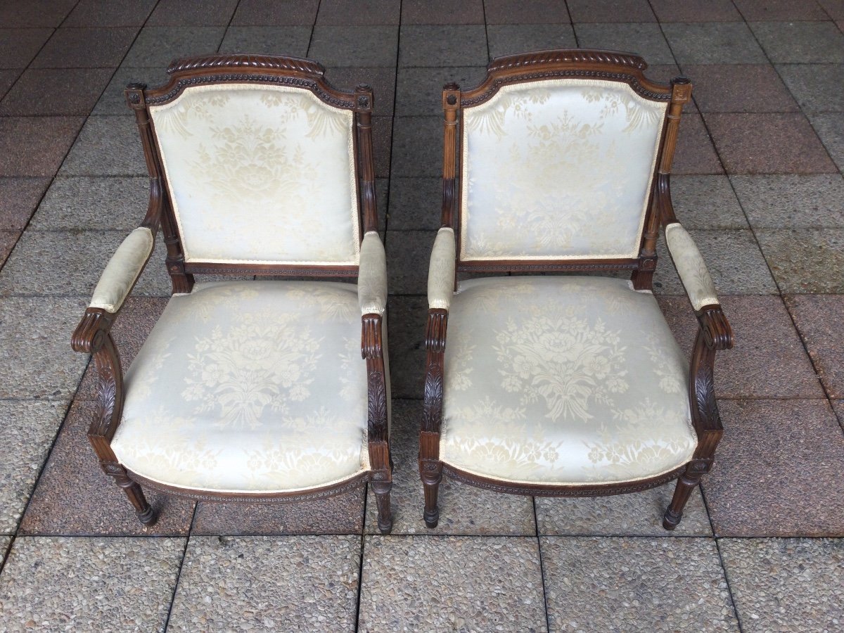 Two Louis XVI Armchairs-photo-1