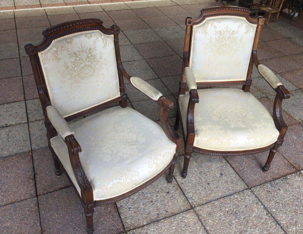 Two Louis XVI Armchairs-photo-3