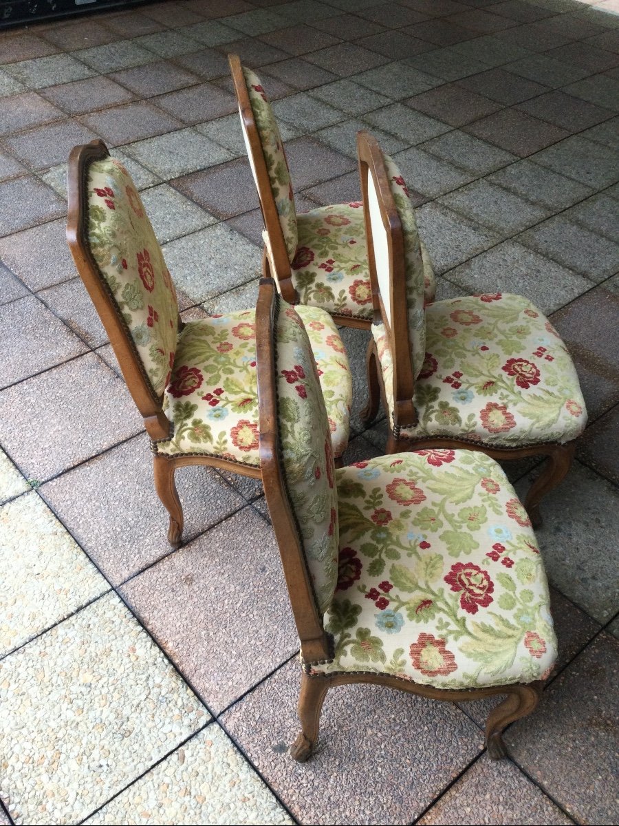 Set Of Four 18th Century Louis XV Chairs-photo-3