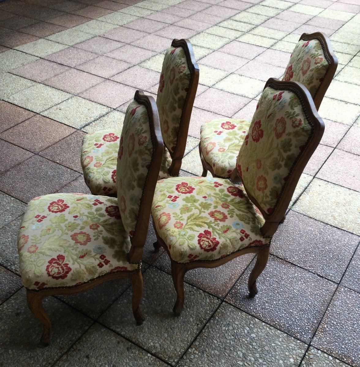 Set Of Four 18th Century Louis XV Chairs-photo-4