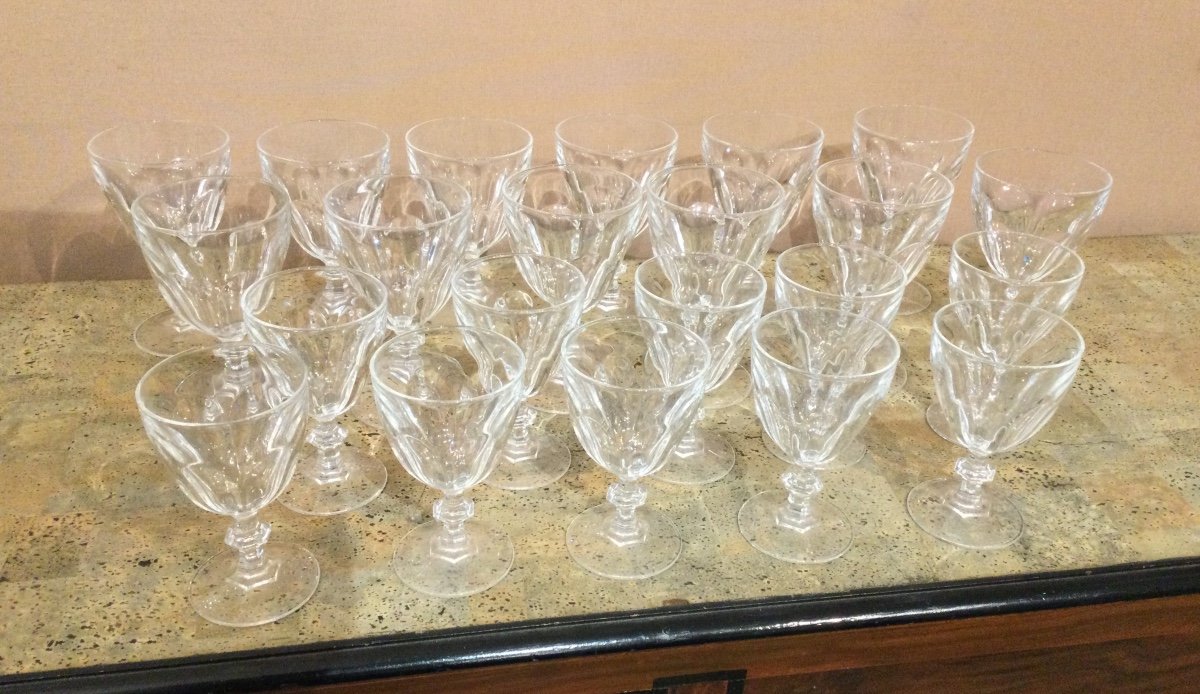 Set Of 21antique Crystal Glasses