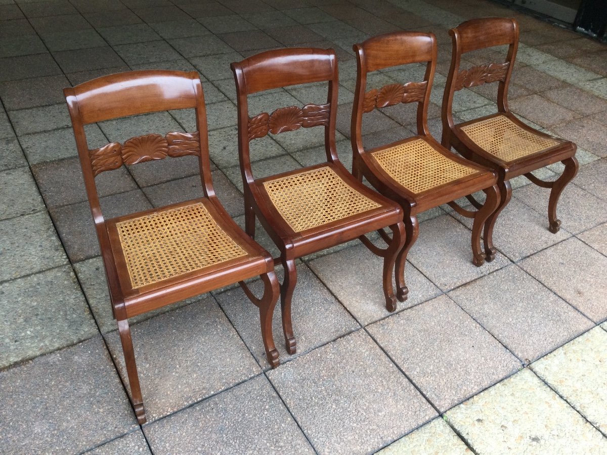 Quatre Chaises De Style Restauration-photo-2