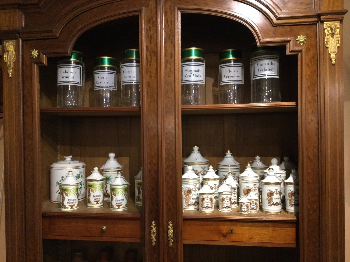 New Collection Of Antique Porcelain And Glass Pharmacy Jars. -photo-2