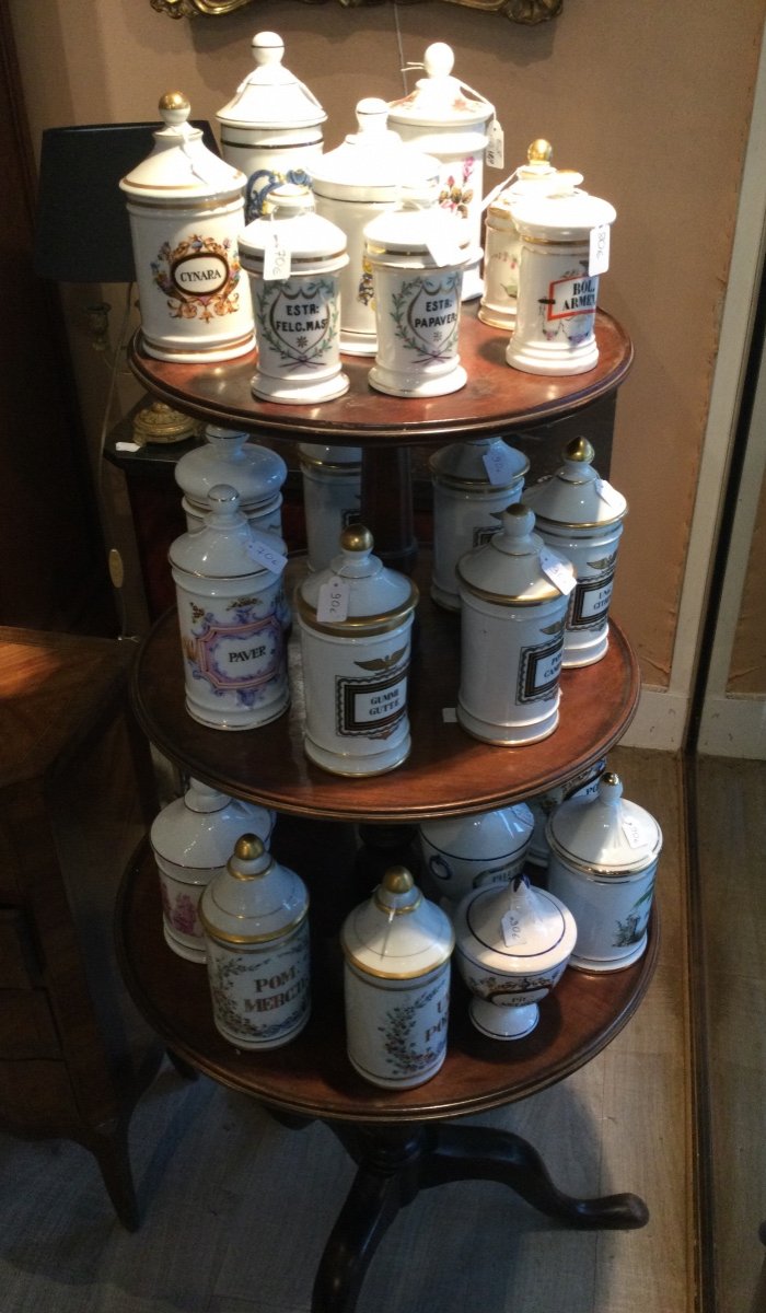 New Collection Of Antique Porcelain And Glass Pharmacy Jars. -photo-3