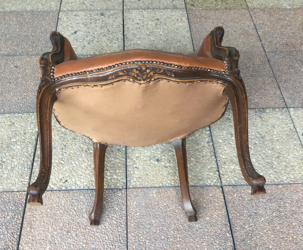 Un Fauteuil De Bureau Louis XV  Garni De Cuir-photo-3