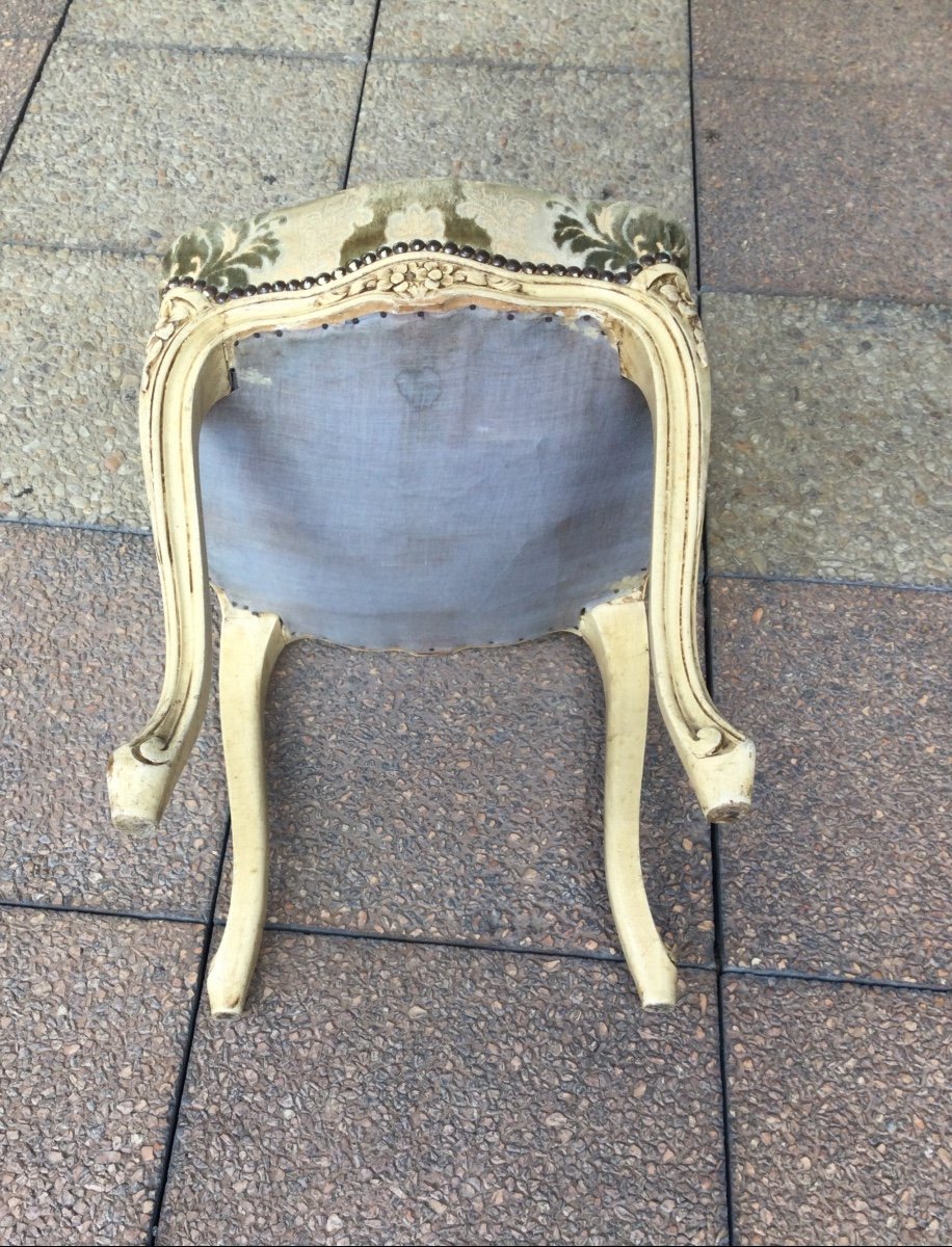 Un Tabouret De Style Louis XV En Bois Peint.-photo-2