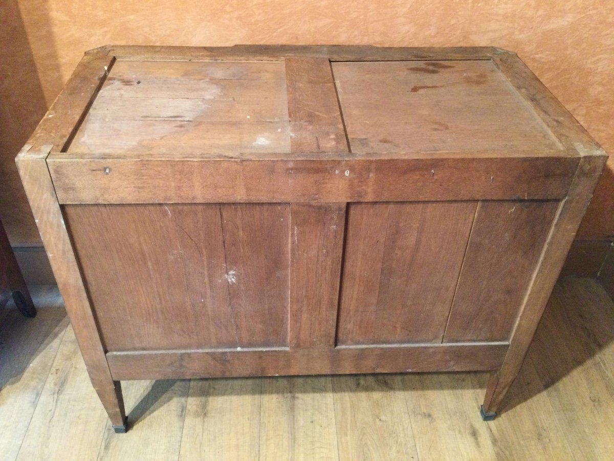 A Louis XV - Louis XVI Transition Style Marquetry Chest Of Drawers-photo-4