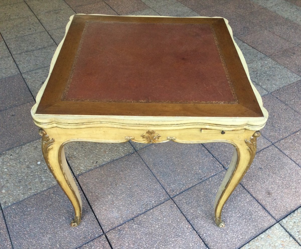 A Louis XV Style Games Table With Inlaid Top And Removable And Reversible Top.-photo-3