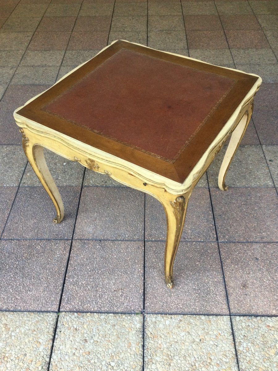 A Louis XV Style Games Table With Inlaid Top And Removable And Reversible Top.-photo-4