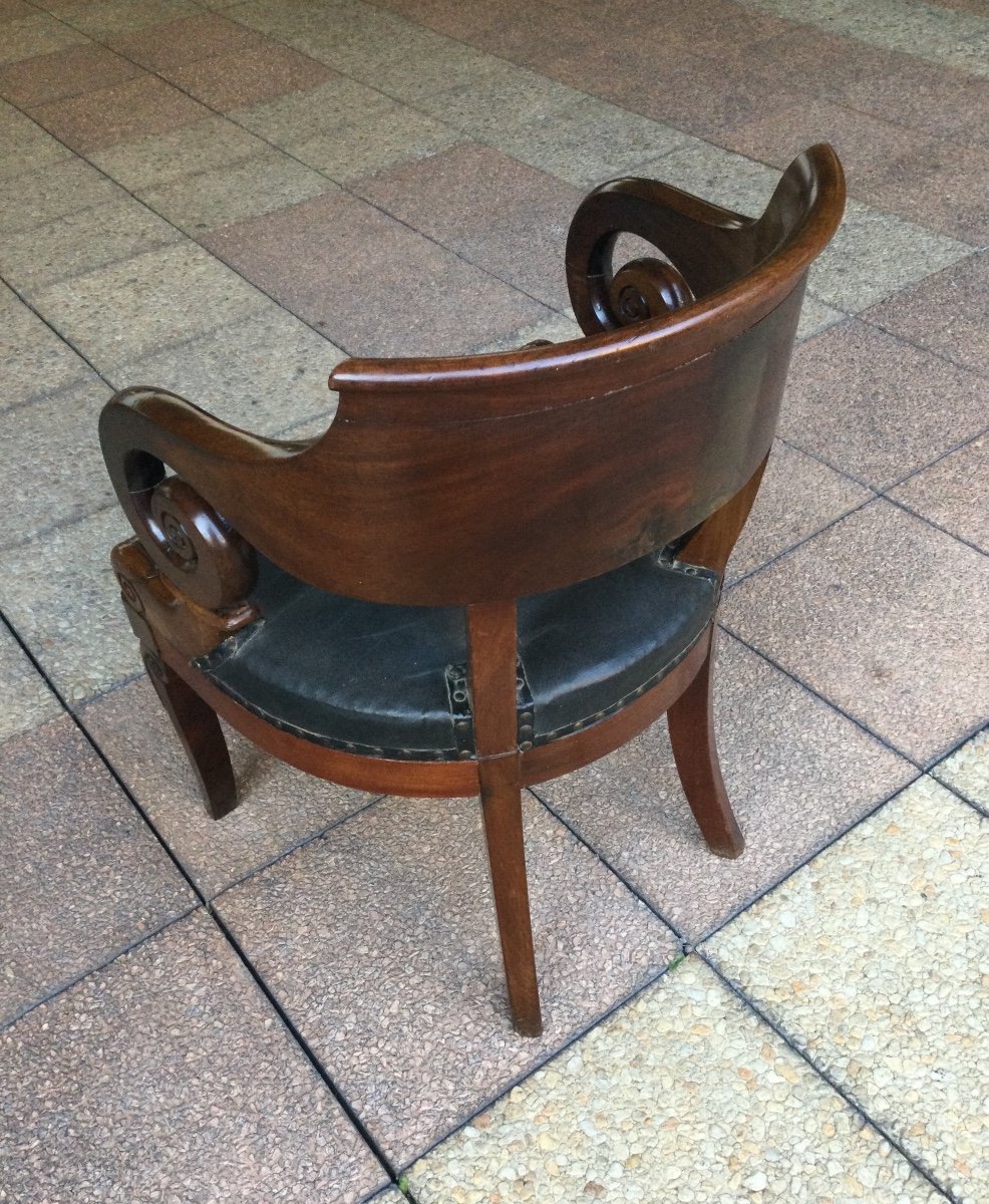 Un Fauteuil De Bureau Du XIXe Siècle  En Acajou-photo-1