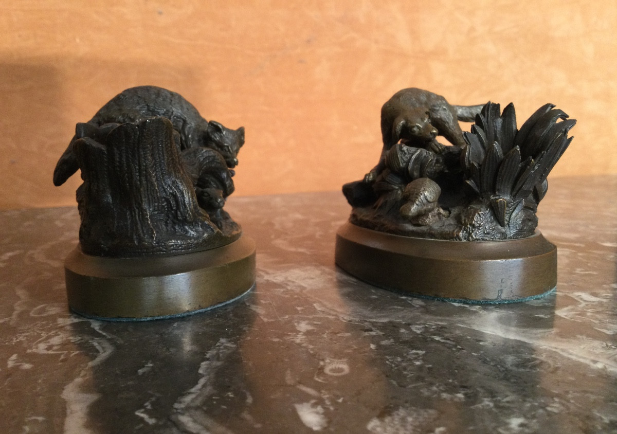 Two Very Small Animal And Hunting Bronzes-photo-4